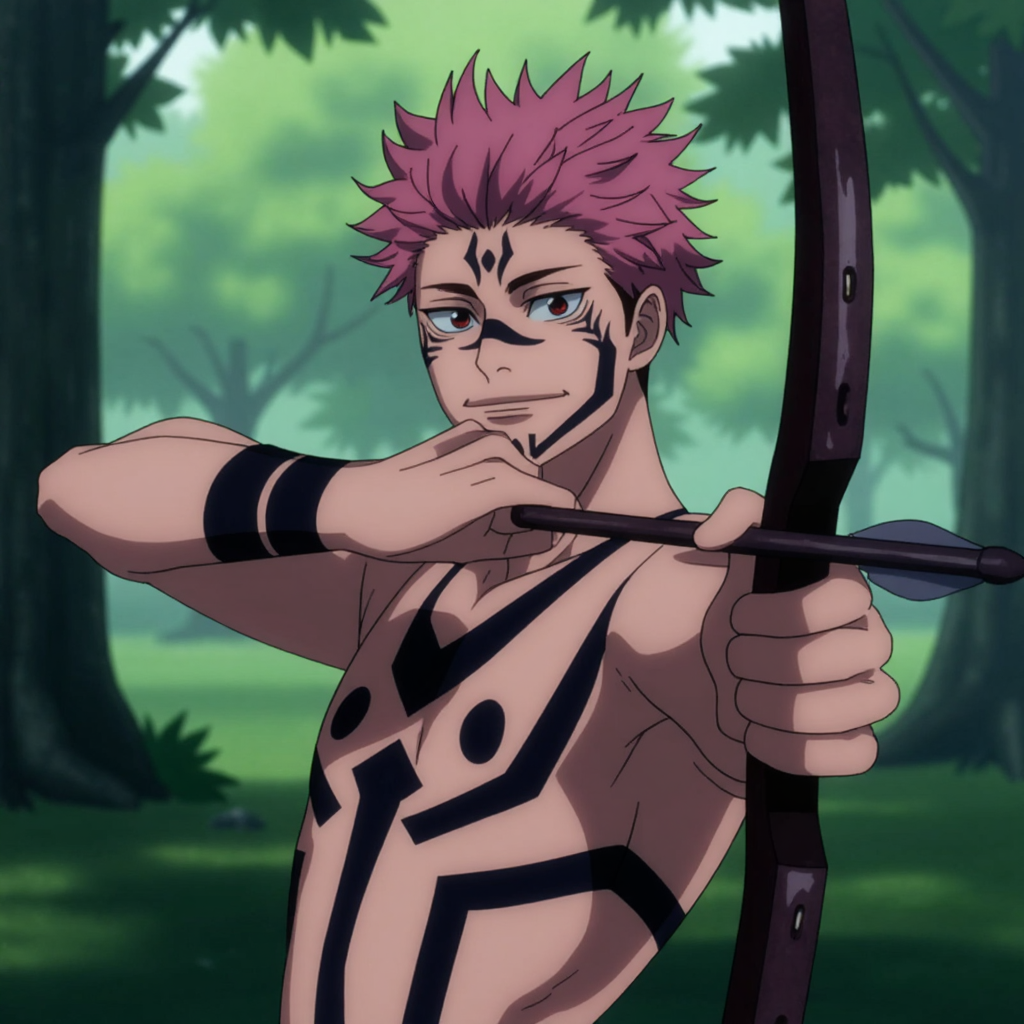 Sukuna with bow and arrow