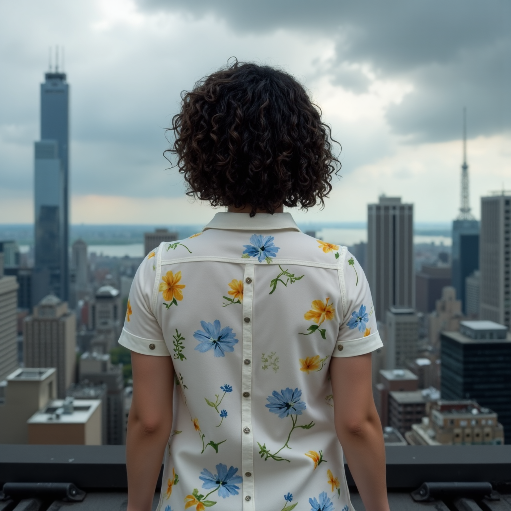Woman on skyscraper
