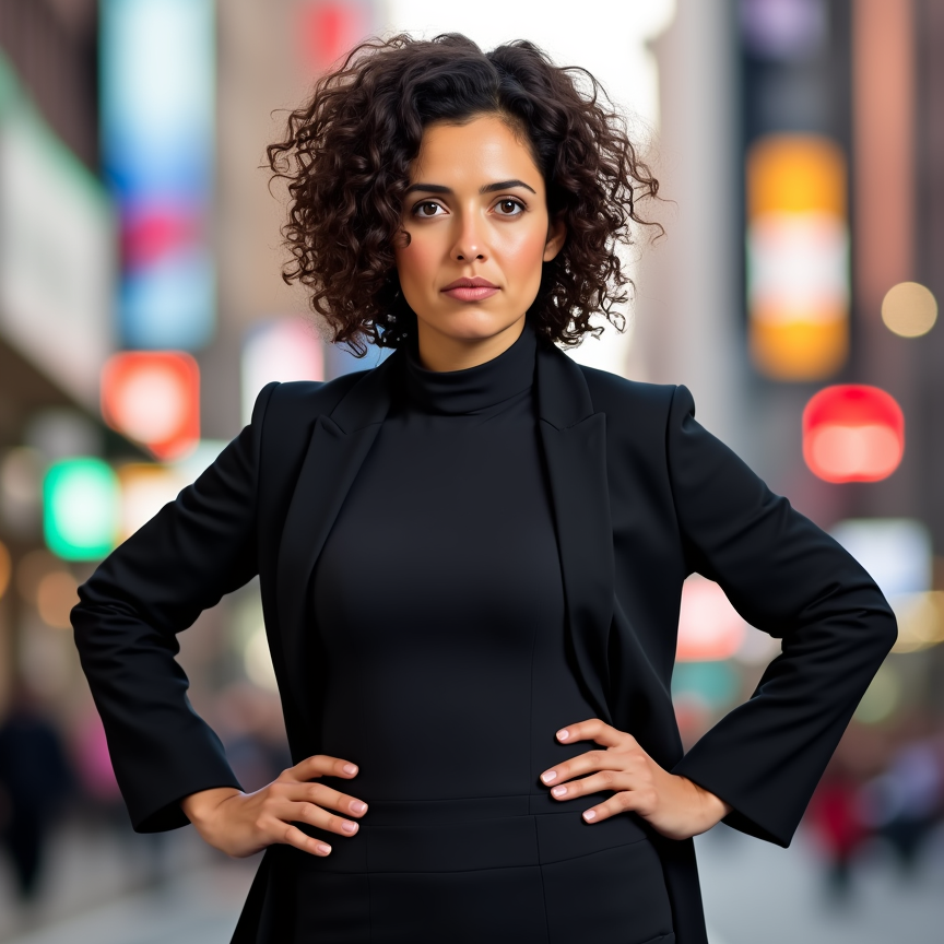 Woman in black blazer